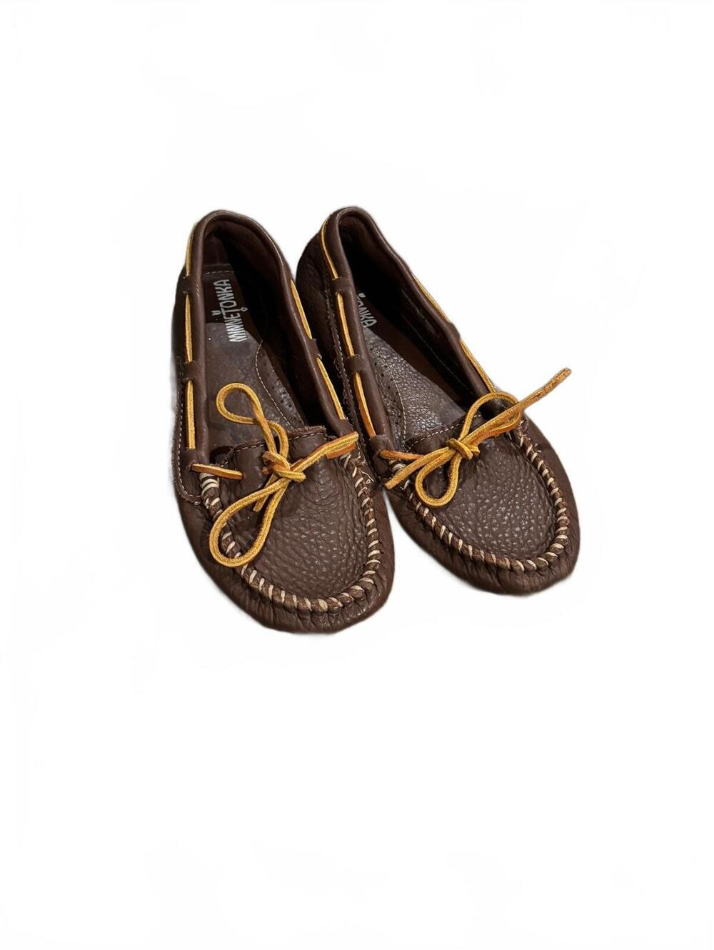 Minnetonka Brown Leather Moccasin Flats Size 7.5